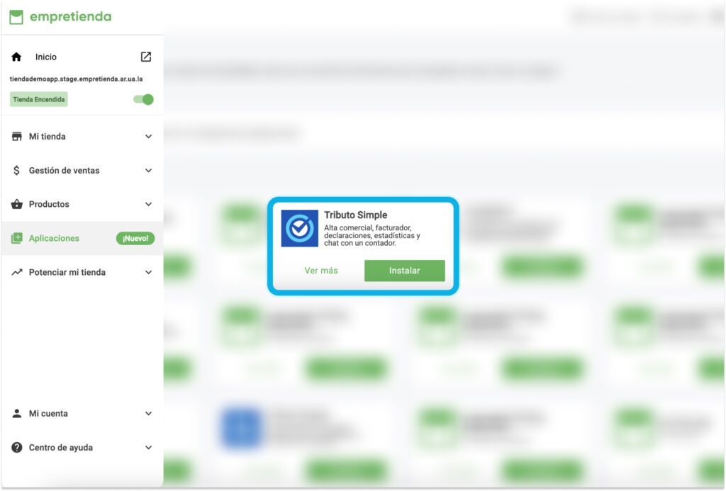 Vinculá tu tienda con Tributo Simple Paso 2