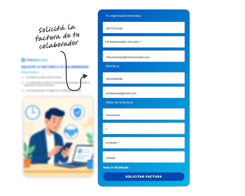 Pedí tu factura a tu colaborador