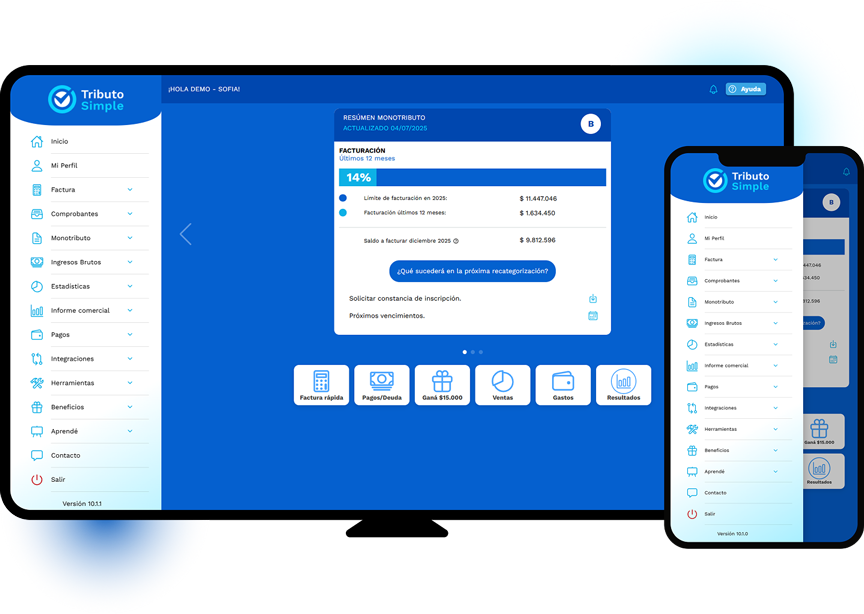 APP y WEB APP Tributo Simple Monotributo