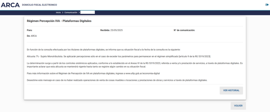 alícuota plataformas digitales