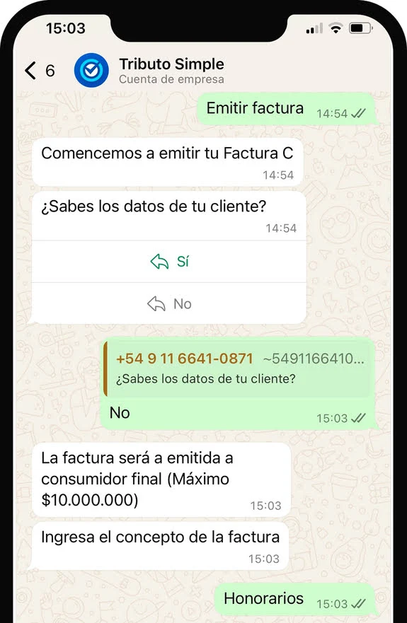 Factura C WhatsApp