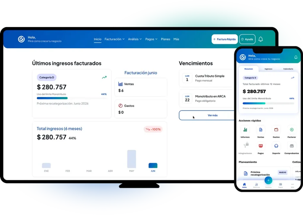 La plataforma contable para emprendedores y monotributistas